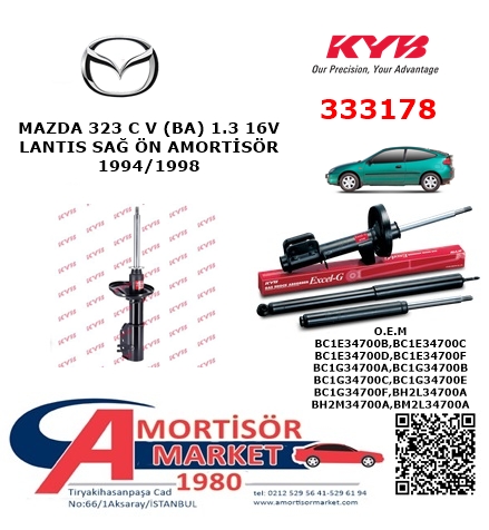 MAZDA 323 F V (BA)  LANTIS  FAMILIA   ÖN SAĞ AMORTİSÖR KYB 333178