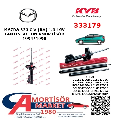 MAZDA 323 F V (BA) LANTIS FAMILIA ÖN SOL AMORTİSÖR KYB 333179
