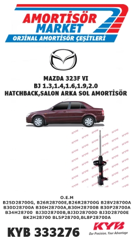 MAZDA 323 F V (BJ)  HATCHBACK,SALON ARKA SOL AMORTİSÖR KYB 333276