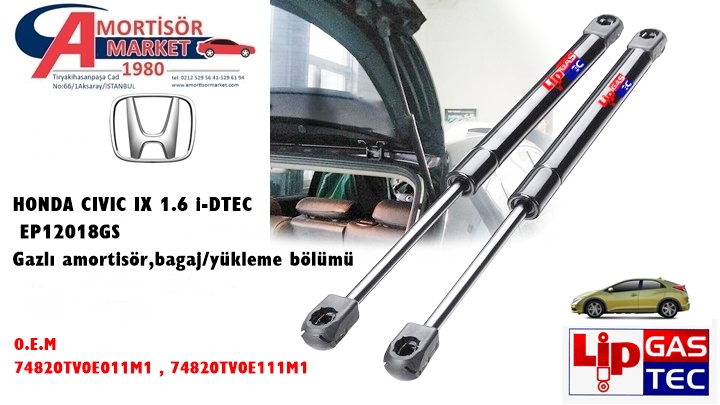 HONDA CIVIC IX 1.6 i-DTEC (FK3) BAGAJ AMORTİSÖRÜ N465B597S221
